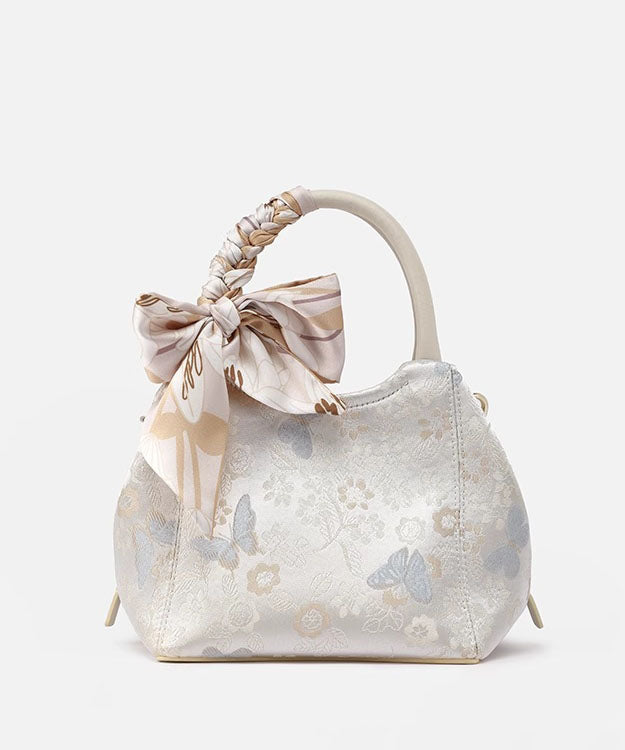 Cotton Chic Bag Tote Jacquard Bow Beige