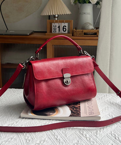 Messenger Bag Orange Solid Versatile Leather Durable Classy