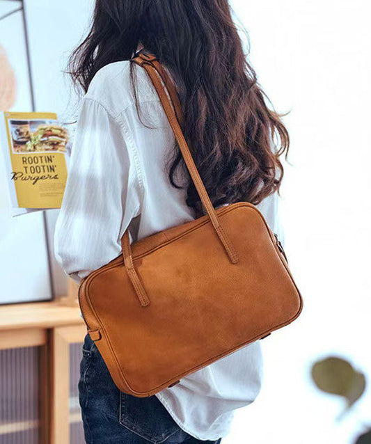 Orange Shoulder Square Bags Leather Elegant Durable