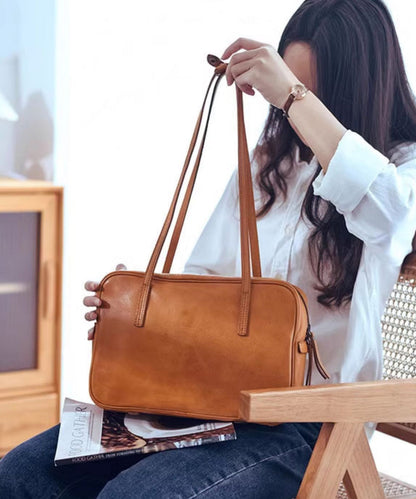 Orange Shoulder Square Bags Leather Elegant Durable