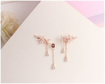 Stud Rhinestone Floral / Clip-On Earrings