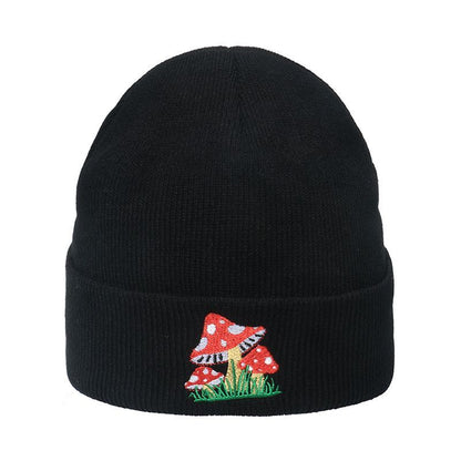 Sample Mushroom Embroidered Knit Beanie