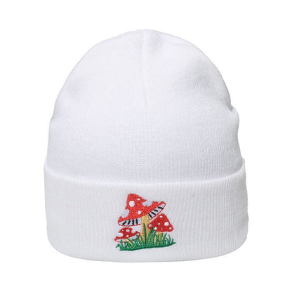 Sample Mushroom Embroidered Knit Beanie