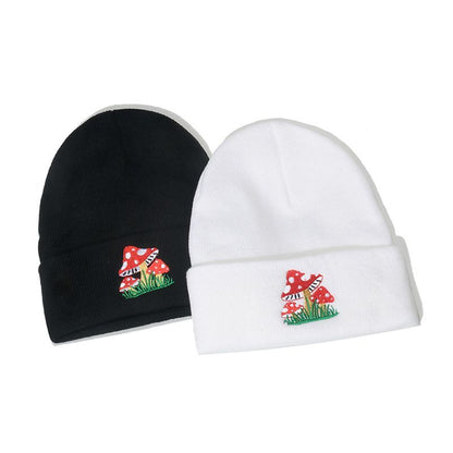Sample Mushroom Embroidered Knit Beanie
