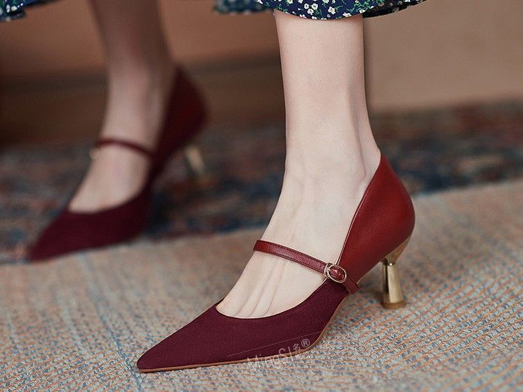 Sample Pointy-Toe Stiletto Heel Mary Jane Pumps