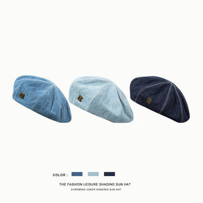 Wholesale Sample Applique Denim Beret Hat