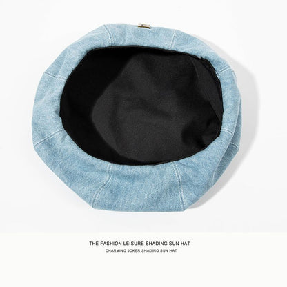 Wholesale Sample Applique Denim Beret Hat