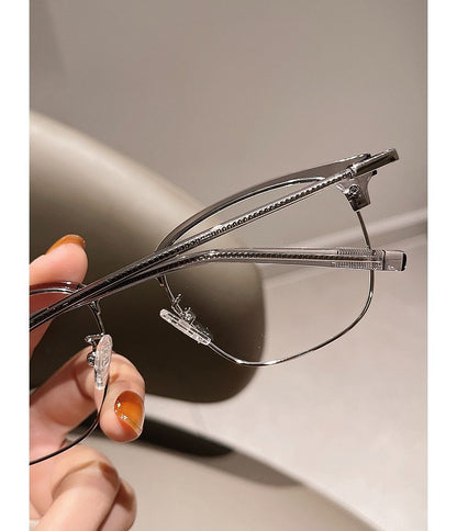 Blue Eyeglasses Frame Half Blocking Light