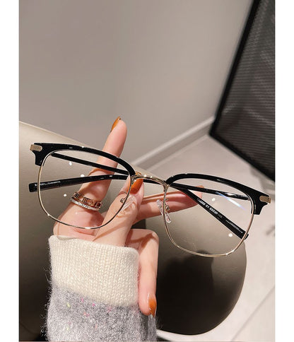 Blue Eyeglasses Frame Half Blocking Light