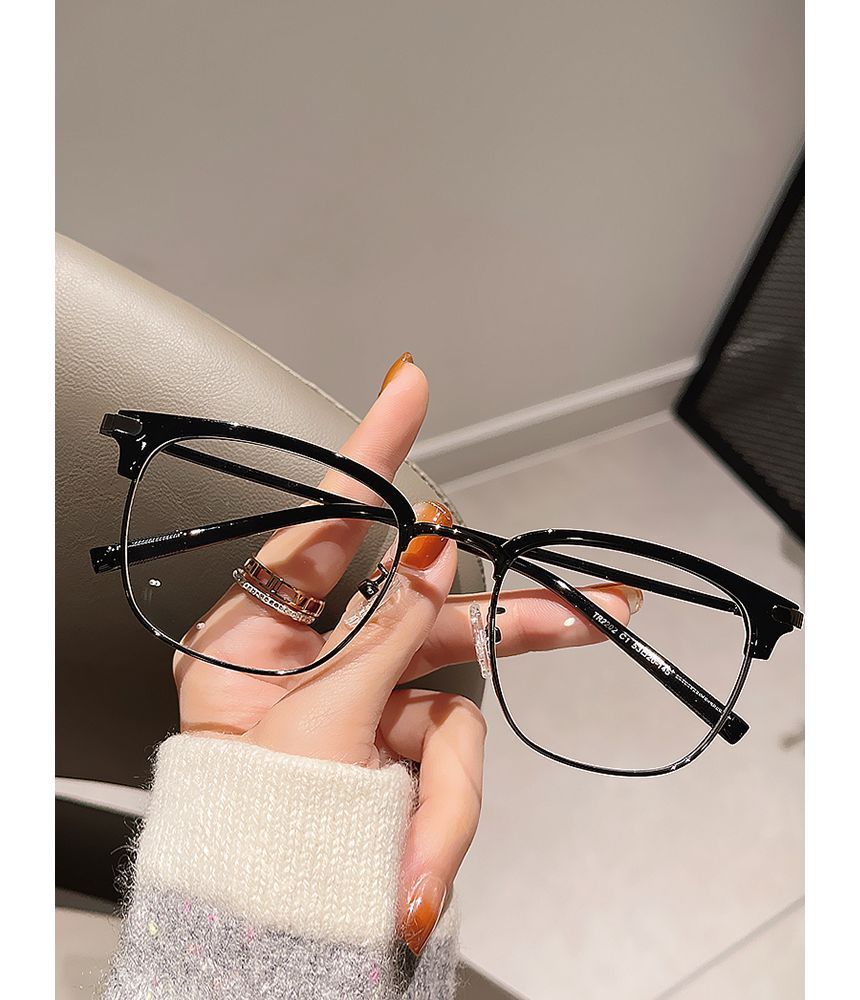 Blue Eyeglasses Frame Half Blocking Light