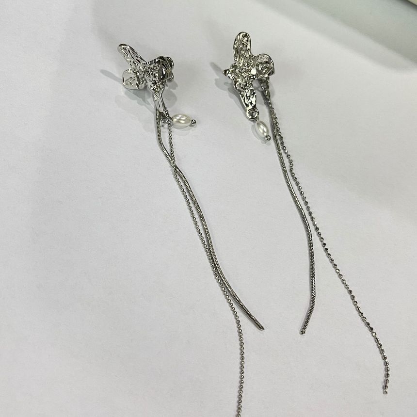 Fringed Clip-On Shirred Earring Drop