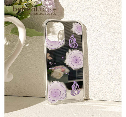Sample Flower Butterfly Mirrored Phone Case