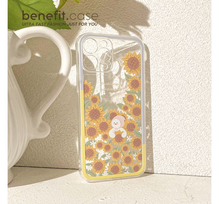 Sample Duck Sunflower Transparent Phone Case