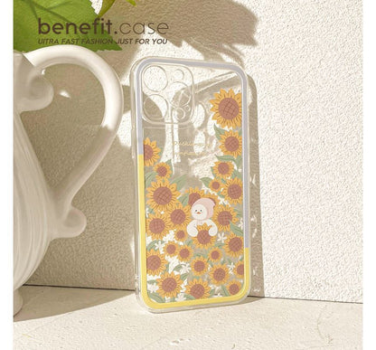 Sample Duck Sunflower Transparent Phone Case