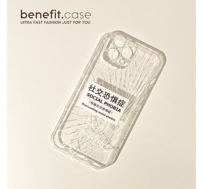 Sample Chinese Characters Crack Print Transparent Phone Case
