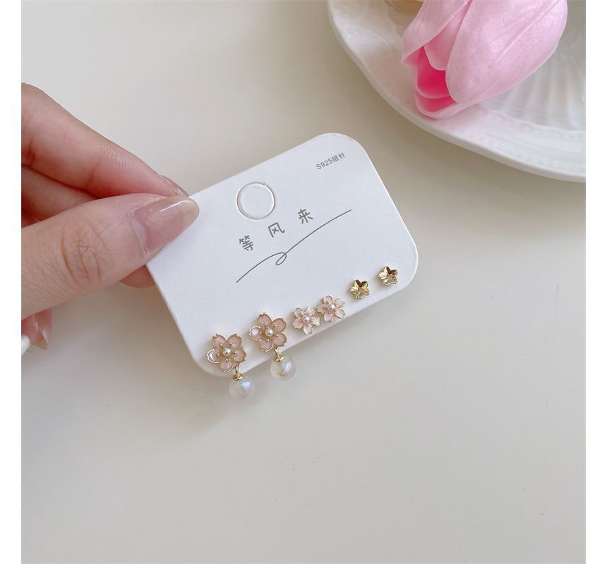 3 (various designs) Alloy Pair Sakura Set: Earring