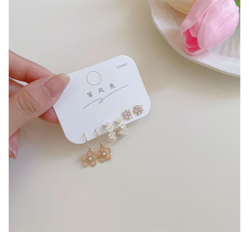 3 (various designs) Alloy Pair Sakura Set: Earring