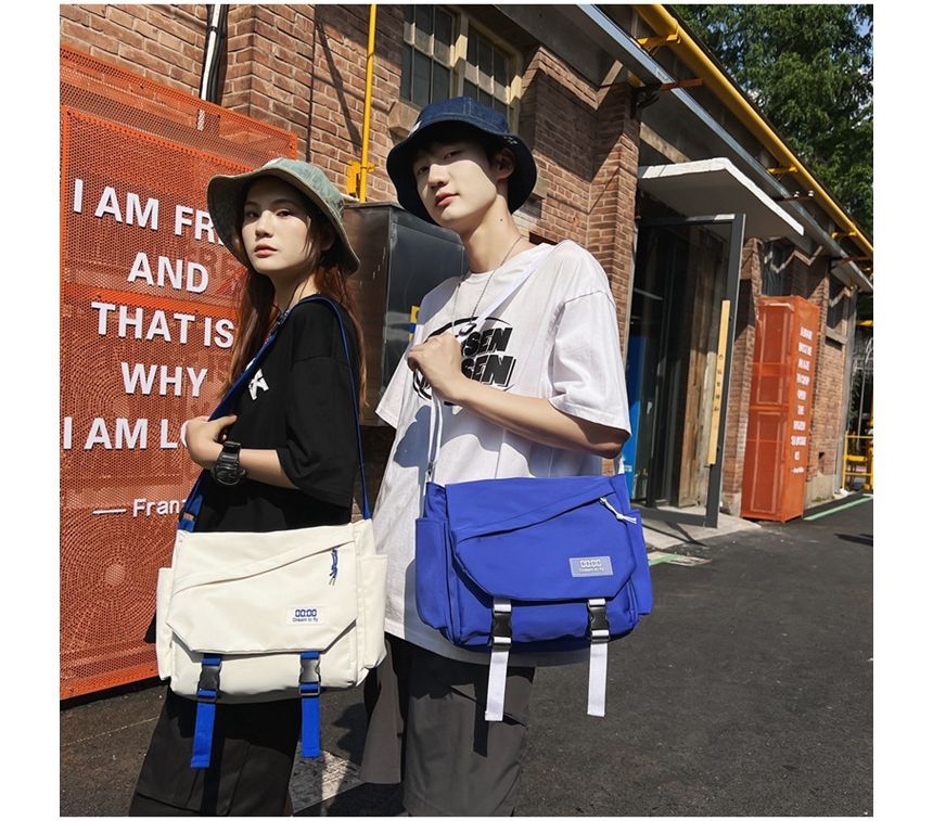 Buckled Nylon Crossbody Bag