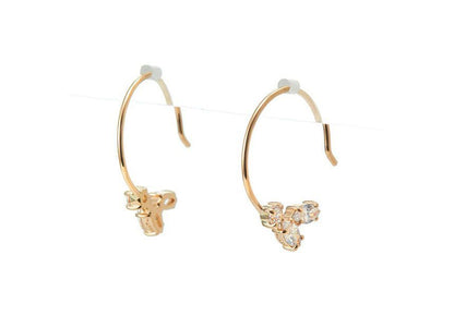 Sample Leaf Rhinestone Faux Gemstone Sterling Silver Pendant / Dangle Earring