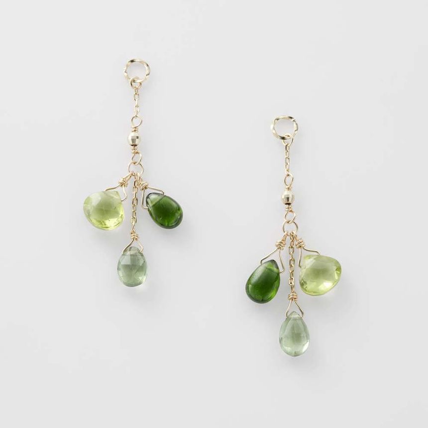 Sample Curve Sterling Silver Fringed Earring / Faux Gemstone Sterling Silver Pendant
