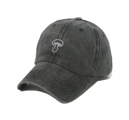 Sample Mushroom Embroidered Denim Bucket Hat