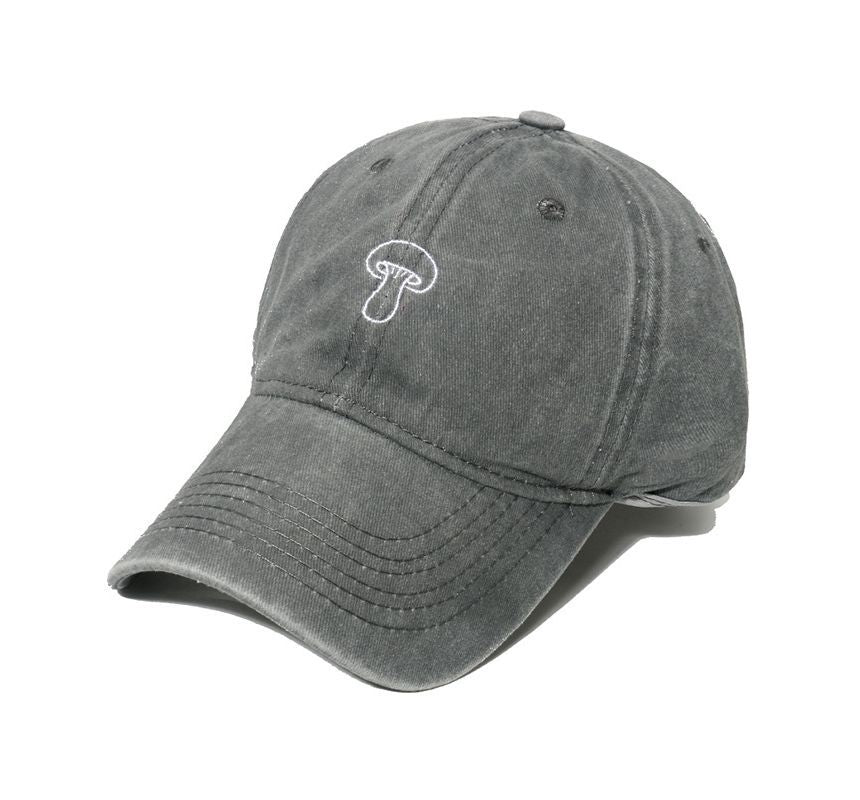 Sample Mushroom Embroidered Denim Bucket Hat