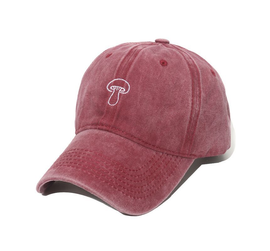 Sample Mushroom Embroidered Denim Bucket Hat