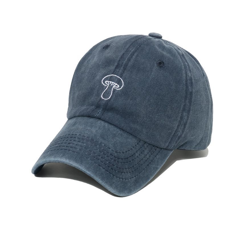 Sample Mushroom Embroidered Denim Bucket Hat
