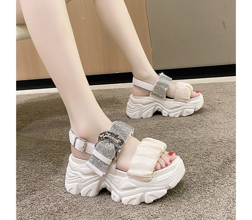 Rhinestone Sandals Platform