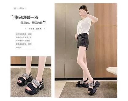 Rhinestone Sandals Platform