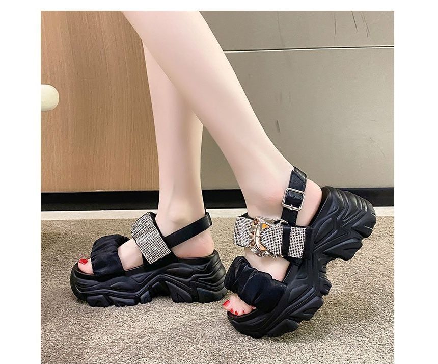 Rhinestone Sandals Platform
