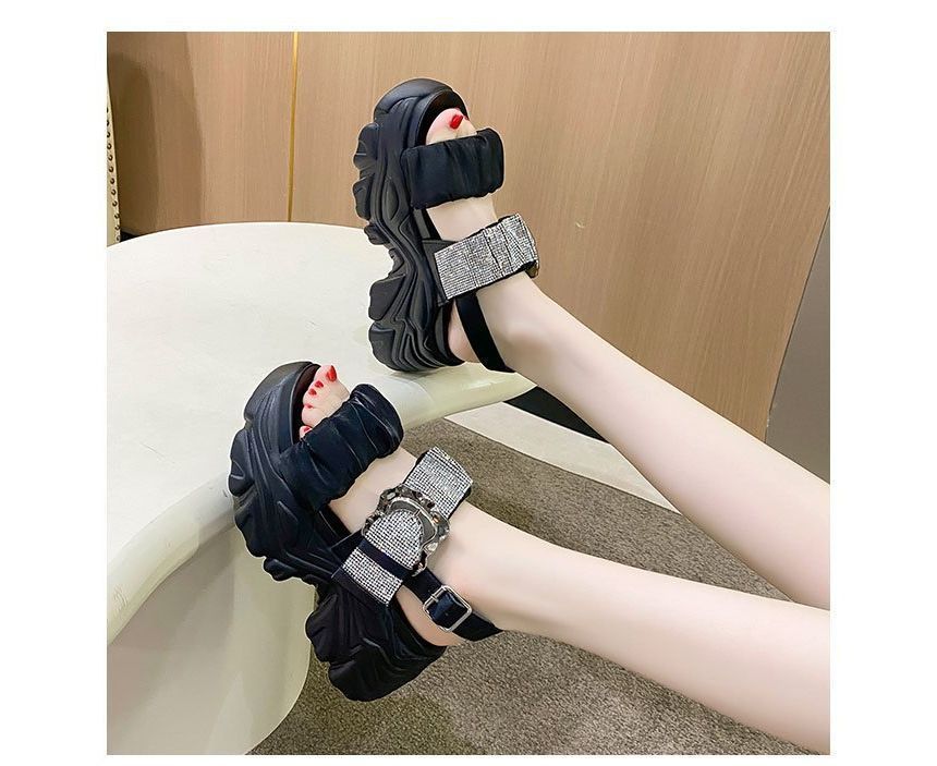 Rhinestone Sandals Platform