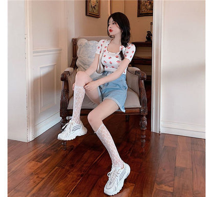 Short-Sleeve Strawberry T-Shirt Print