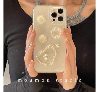 Sample Faux Pearl Transparent Phone Case