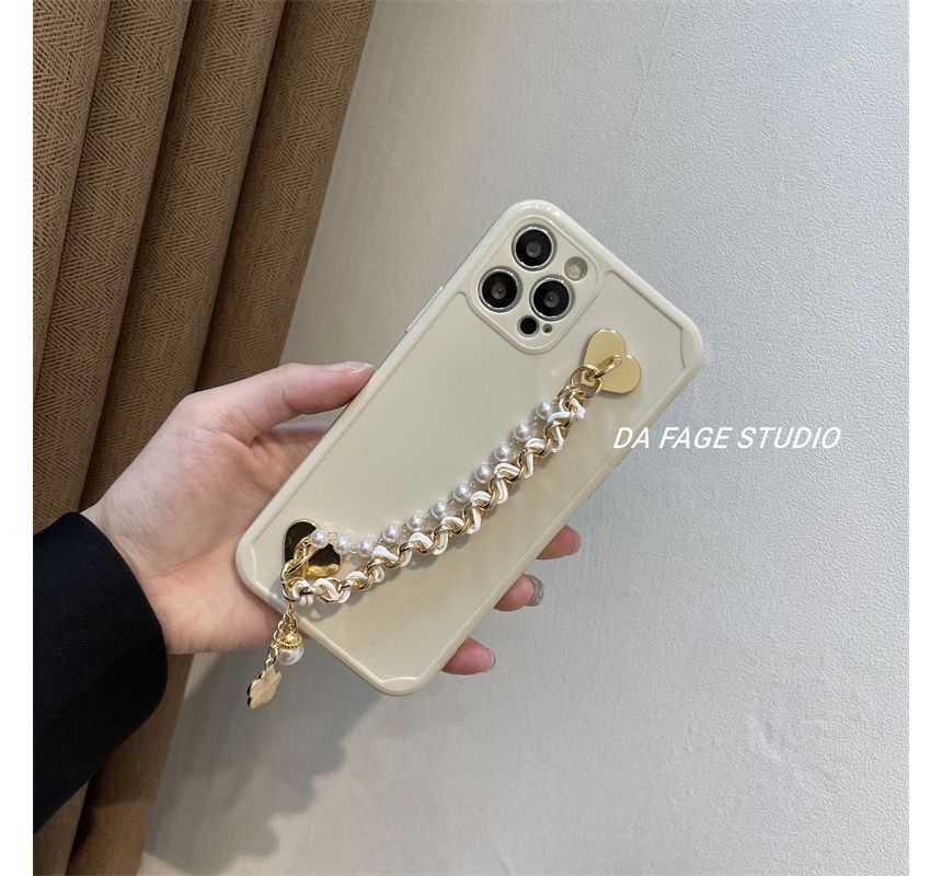 Sample Flower Faux Pearl Chain Phone Case