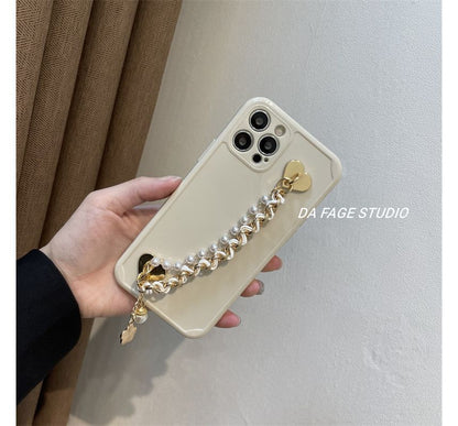 Sample Flower Faux Pearl Chain Phone Case