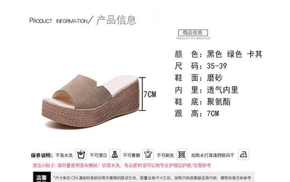 Wedge-Heel Platform Sandals Slide