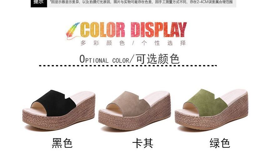 Wedge-Heel Platform Sandals Slide