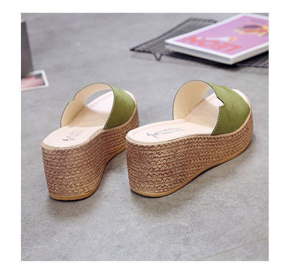 Wedge-Heel Platform Sandals Slide