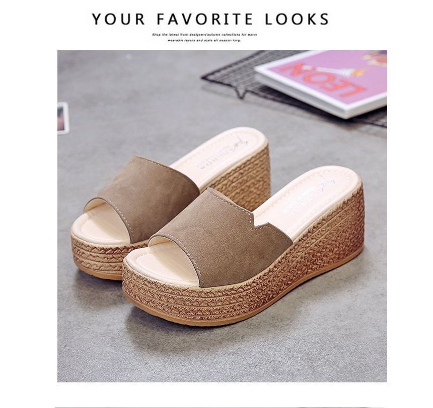 Wedge-Heel Platform Sandals Slide