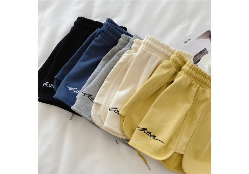 Elastic Waist Sweatshorts Lettering