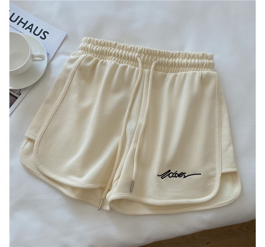 Elastic Waist Sweatshorts Lettering
