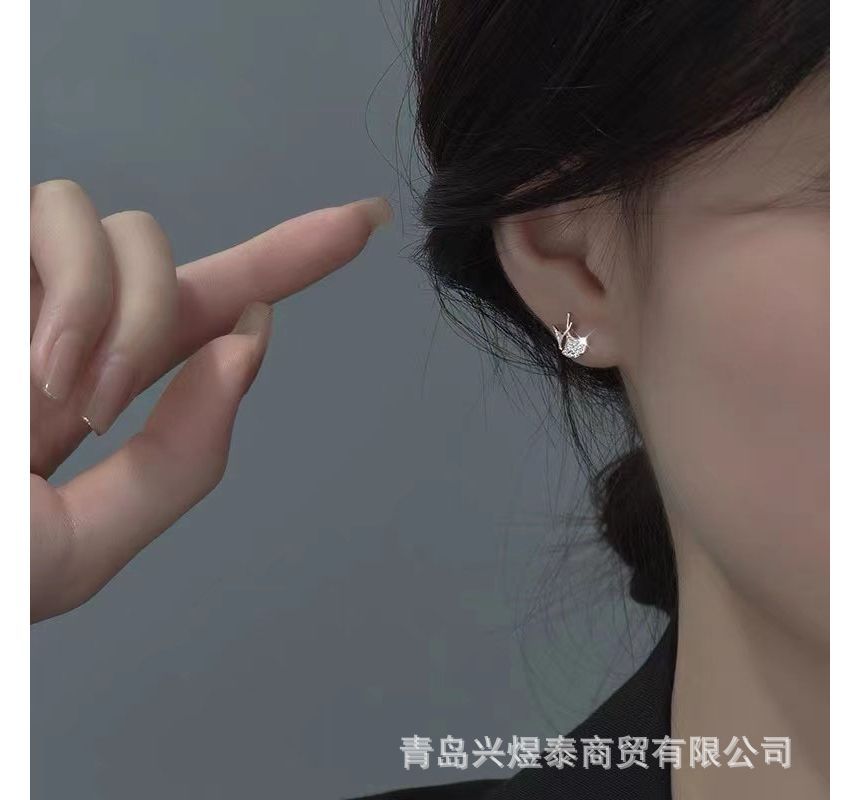 Sample Leaf Rhinestone Alloy Earring