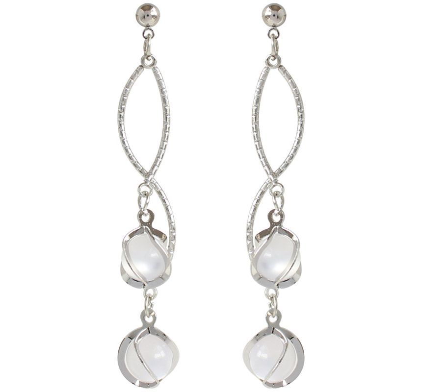 Wholesale Sample Alloy Eye Cat Earring Faux Stone Fringed