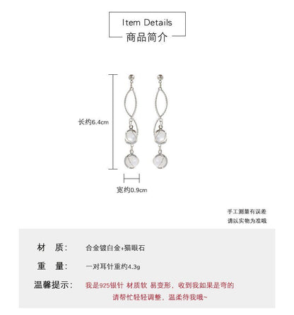 Wholesale Sample Alloy Eye Cat Earring Faux Stone Fringed
