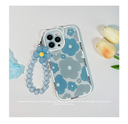 Sample Flower Bead Chain Transparent Phone Case
