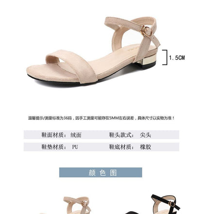 Plain Block Heel Sandals