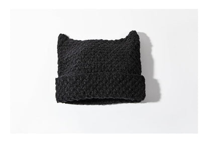 Sample Cat Ear Striped Knit Beanie