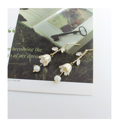 Dangle Alloy Rhinestone Tulip Earring