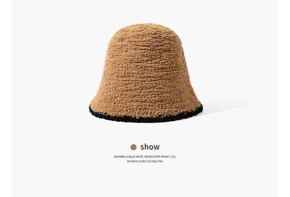 Contrast Trim Knit Bucket Hat